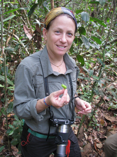 Dr. Vogel at her Tuanan Orangutan Research Project site